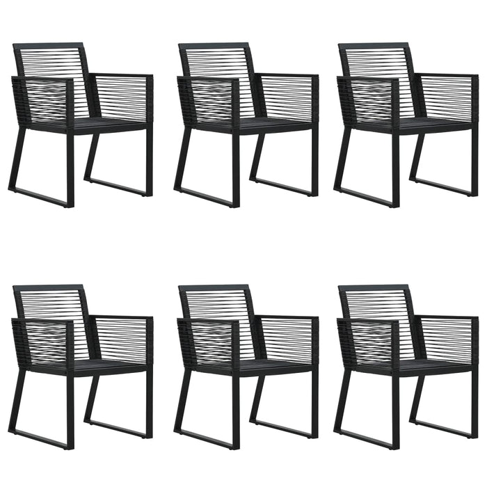 Set da Pranzo da Giardino 7 pz Nero in Rattan PVC 3156545