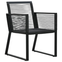 Set da Pranzo da Giardino 7 pz Nero in Rattan PVC 3156545