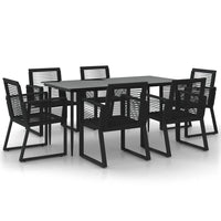 Set da Pranzo da Giardino 7 pz Nero in Rattan PVC 3156549