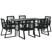 Set da Pranzo da Giardino 7 pz Nero in Rattan PVC 3156549
