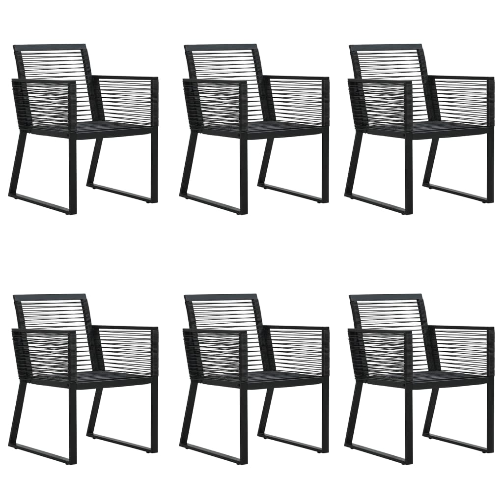 Set da Pranzo da Giardino 7 pz Nero in Rattan PVC 3156549