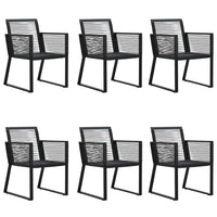 Set da Pranzo da Giardino 7 pz Nero in Rattan PVC 3156549