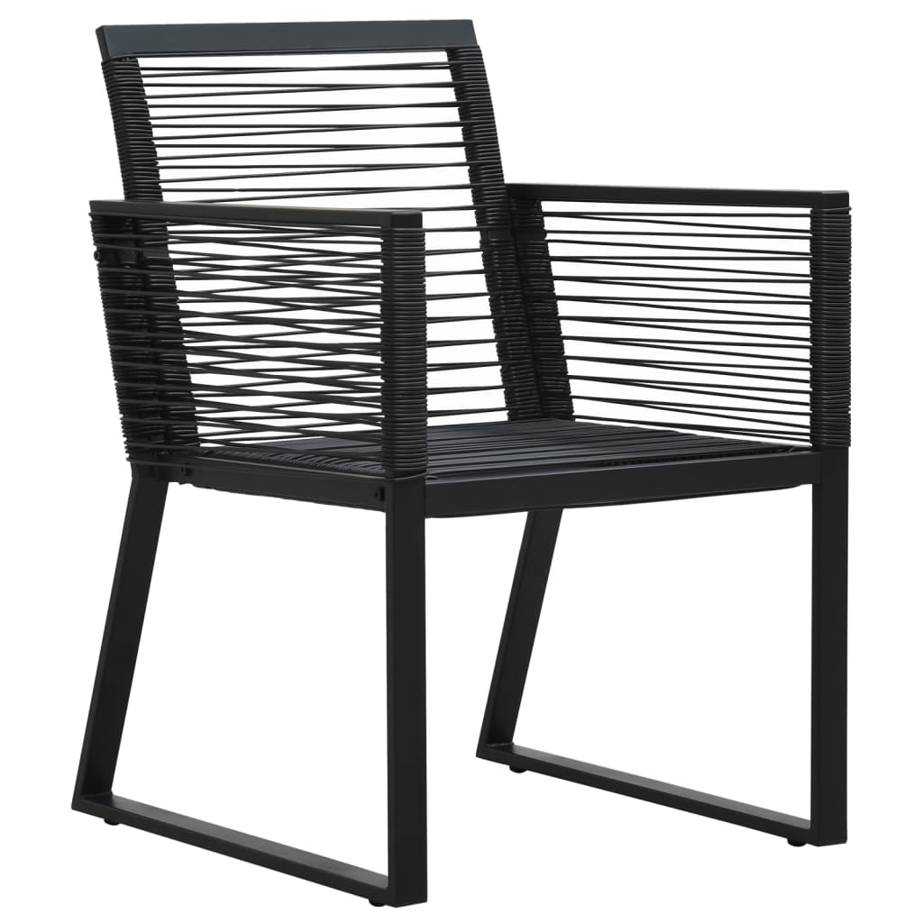 Set da Pranzo da Giardino 7 pz Nero in Rattan PVC 3156549
