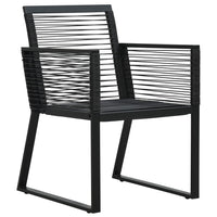 Set da Pranzo da Giardino 7 pz Nero in Rattan PVC 3156549