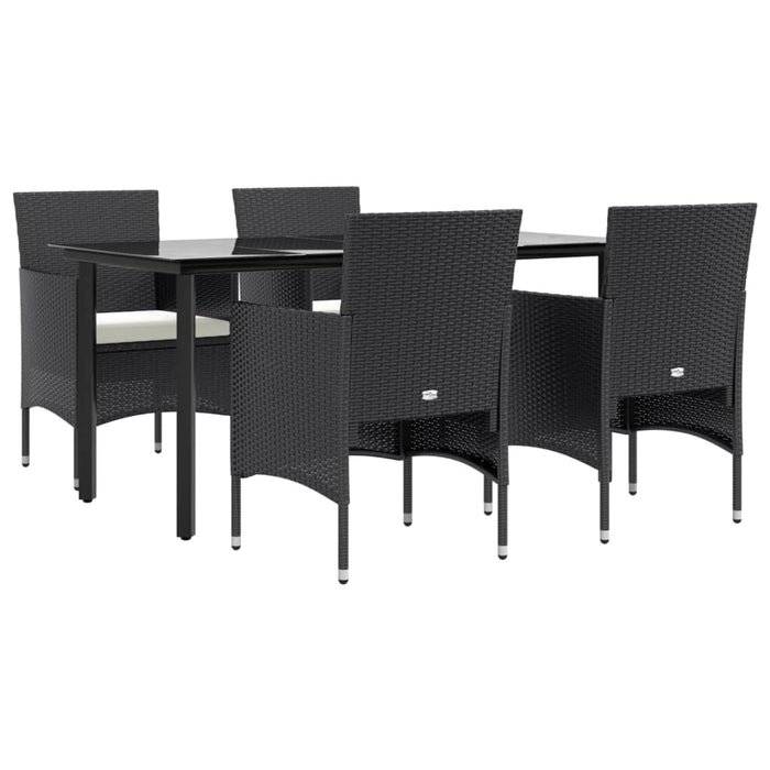 Set da Pranzo da Giardino 5 pz con Cuscini Nero cod mxl 50420