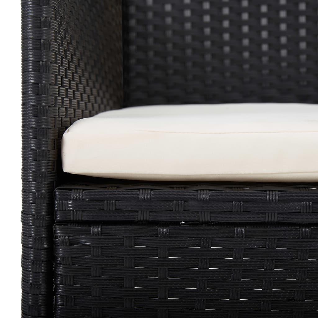 Set da Pranzo da Giardino 5 pz con Cuscini Nero cod mxl 50420