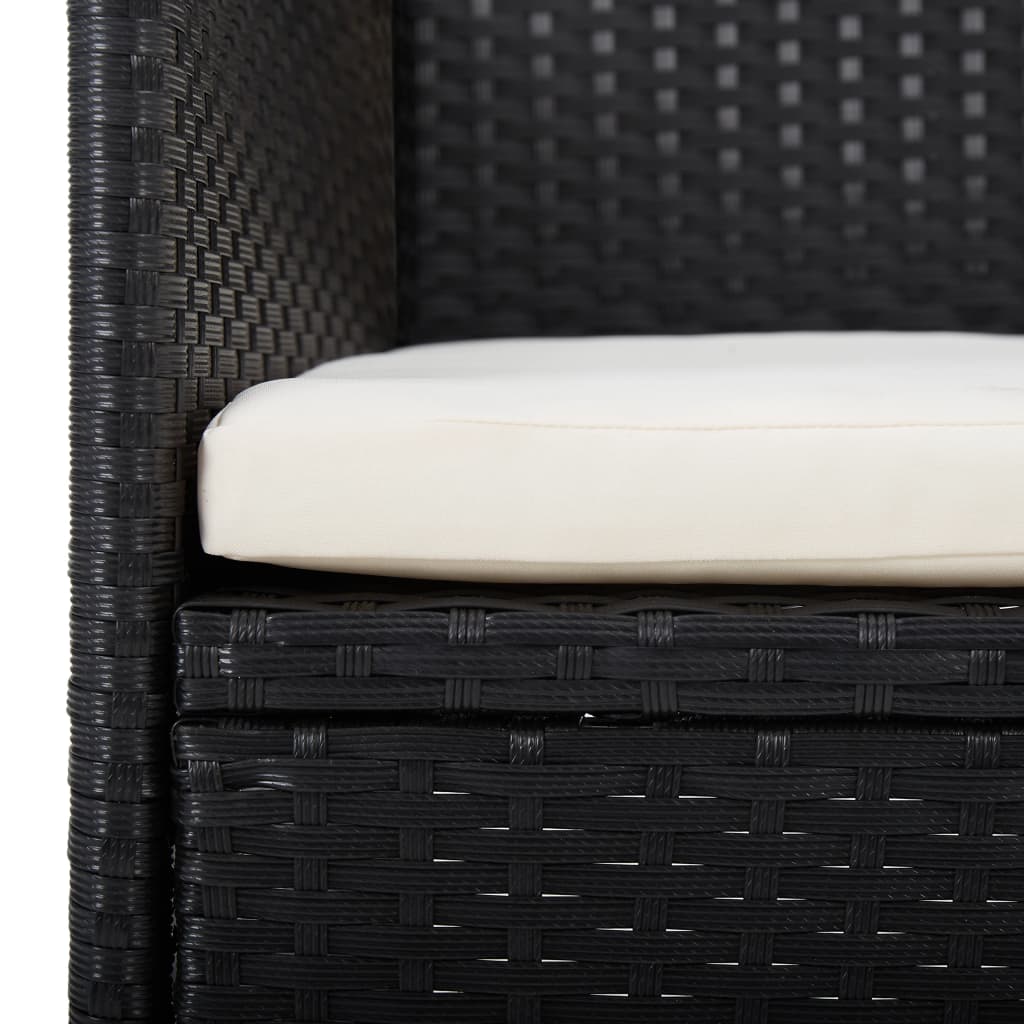 Set da Pranzo da Giardino 7 pz con Cuscini Nero cod mxl 50437