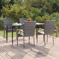 Set da Pranzo da Giardino 5 pz Grigio in Polyrattan 3156676