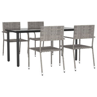 Set da Pranzo da Giardino 5 pz Grigio in Polyrattan 3156754