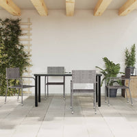 Set da Pranzo da Giardino 5 pz Grigio in Polyrattan 3156754