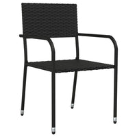 Set da Pranzo da Giardino 7 pz Nero in Polyrattan 3156759