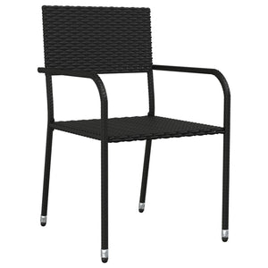 Set da Pranzo da Giardino 7 pz Nero in Polyrattan 3156759