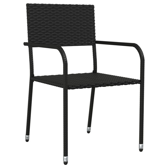 Set da Pranzo da Giardino 7 pz Nero in Polyrattan 3156759