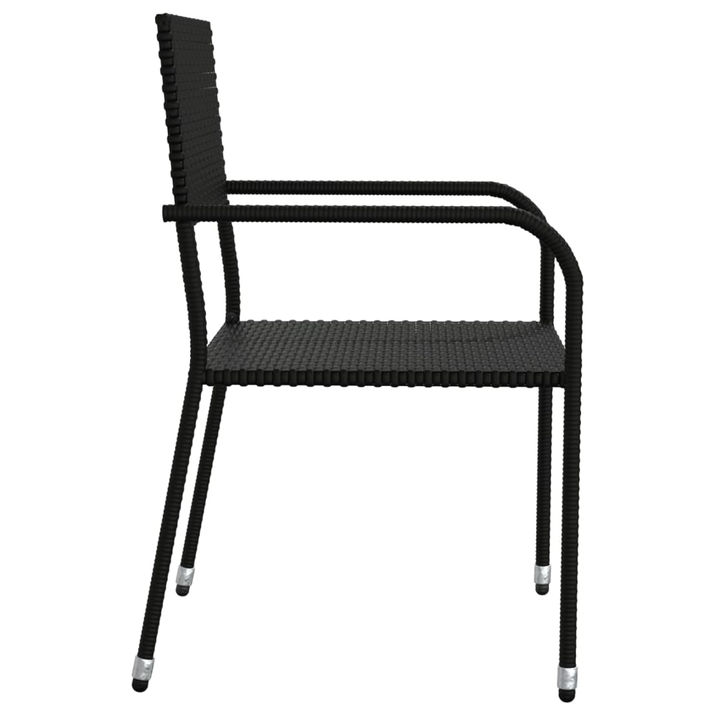 Set da Pranzo da Giardino 7 pz Nero in Polyrattan 3156759