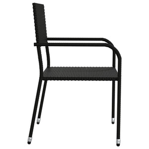 Set da Pranzo da Giardino 7 pz Nero in Polyrattan 3156759