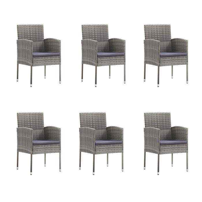 Set da Pranzo da Giardino 7 pz Antracite con Cuscini Polyrattan 3156771