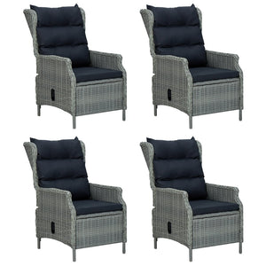 Set da Pranzo da Giardino 5 pz Grigio Chiaro in Polyrattan cod mxl 41206