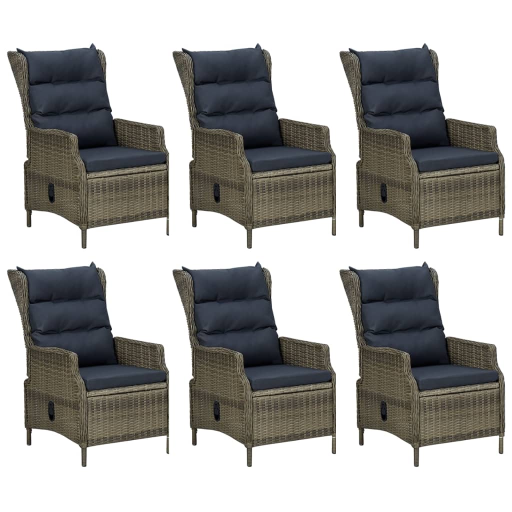 Set da Pranzo da Giardino 7 pz Marrone in Polyrattan cod mxl 43657