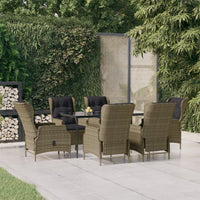 Set da Pranzo da Giardino 7 pz Marrone in Polyrattan cod mxl 43679