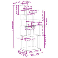 Tiragraffi per gatti Mobili per arrampicata su torre Tiragraffi piattaforma da arrampicata con tiragraffi in sisal leggero 166 cm grigio 02_0022584