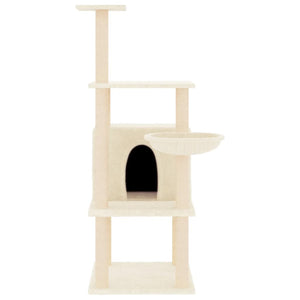 Albero per Gatti con Tiragraffi in Sisal Crema 132 cmcod mxl 79192