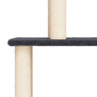 Tiragraffi per gatti Mobili per arrampicata su torre Tiragraffi piattaforma da arrampicata con tiragraffi in sisal scuro 149 cm grigio 02_0022667