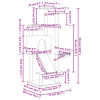 Albero per Gatti con Tiragraffi in Sisal Grigio Scuro 153 cm 171752