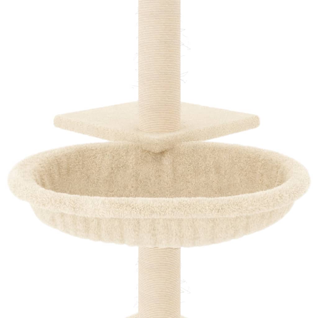 Albero per Gatti con Tiragraffi in Sisal Crema 72 cm