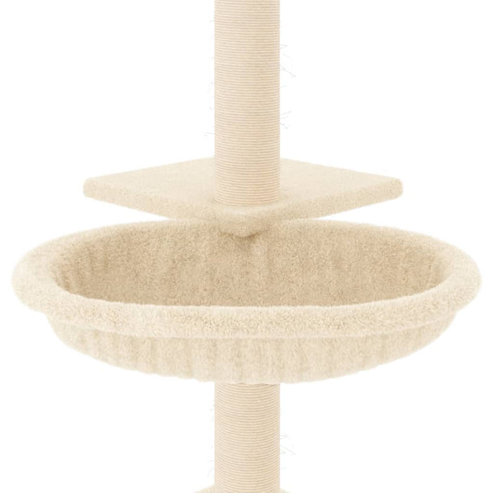 Albero per Gatti con Tiragraffi in Sisal Crema 72 cm