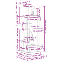 Albero per Gatti con Tiragraffi in Sisal Crema 154 cm 171771