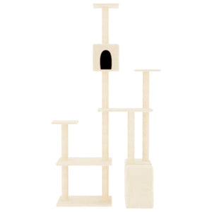 Albero per Gatti con Tiragraffi in Sisal Crema 180 cmcod mxl 119150
