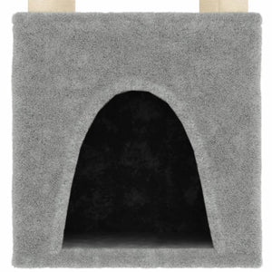 Tiragraffi per gatti Mobili per arrampicata su torre Tiragraffi piattaforma da arrampicata con tiragraffi in sisal leggero 147 cm grigio 02_0022571