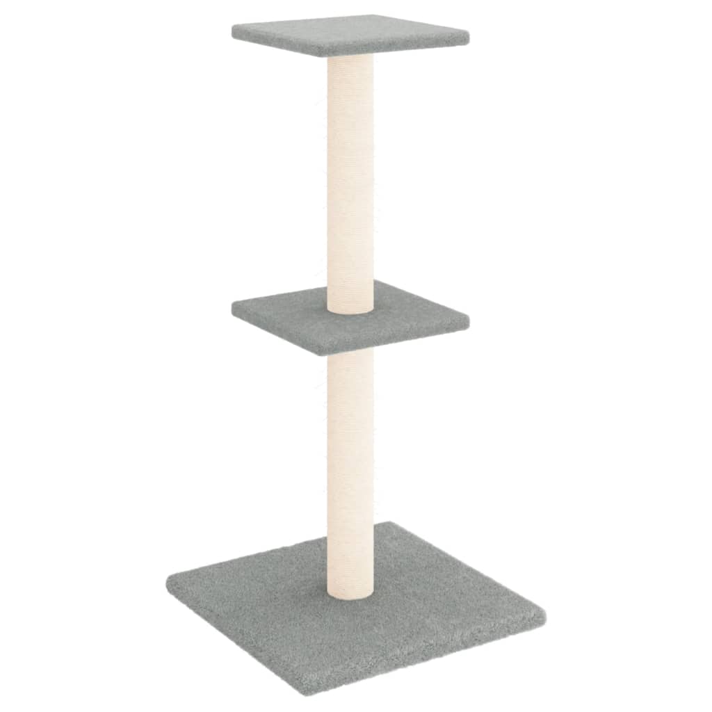 Albero per Gatti con Tiragraffi in Sisal Grigio Chiaro 73 cm 172035