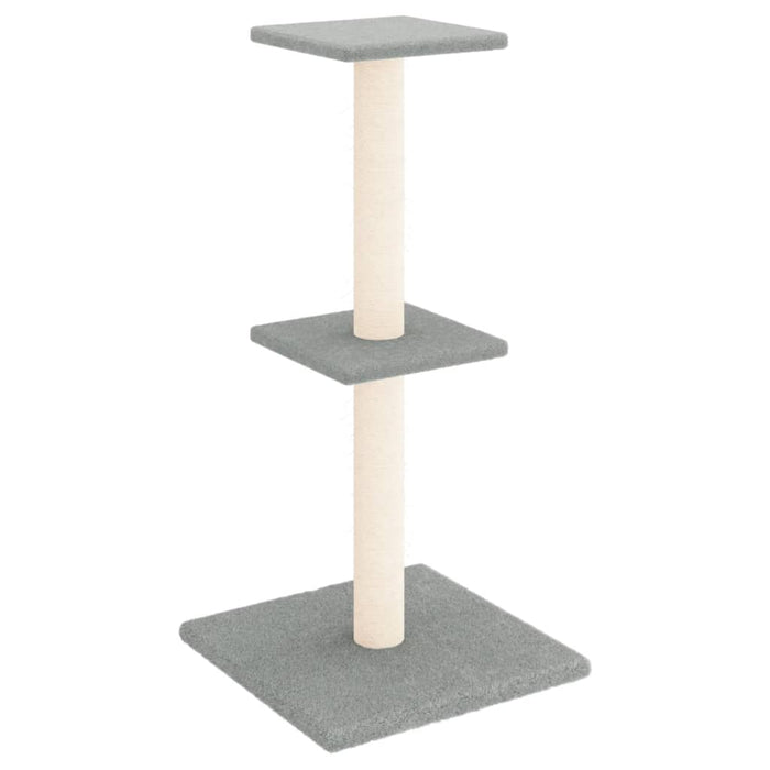 Albero per Gatti con Tiragraffi in Sisal Grigio Chiaro 73 cm 172035