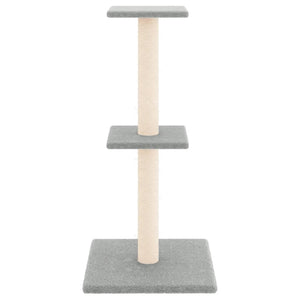 Albero per Gatti con Tiragraffi in Sisal Grigio Chiaro 73 cm 172035