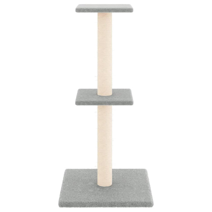 Albero per Gatti con Tiragraffi in Sisal Grigio Chiaro 73 cm 172035