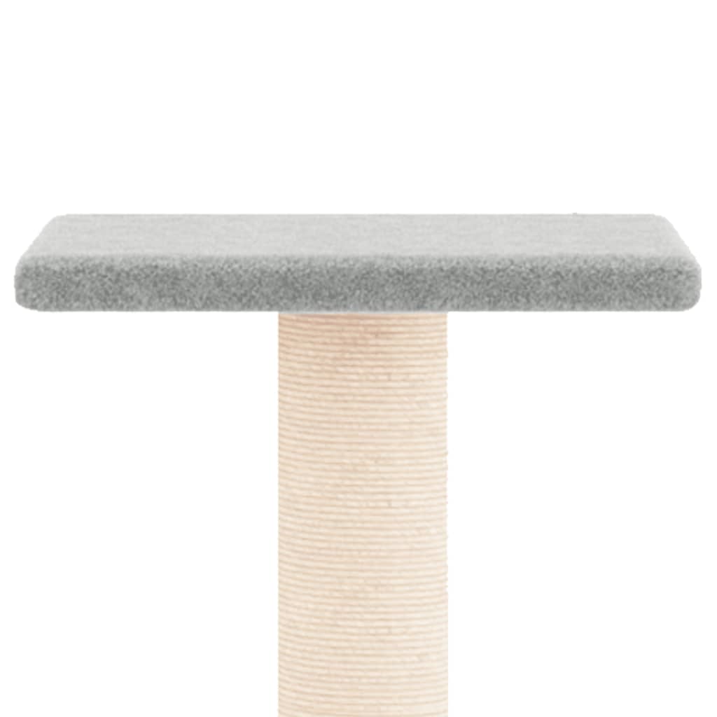 Albero per Gatti con Tiragraffi in Sisal Grigio Chiaro 73 cm 172035
