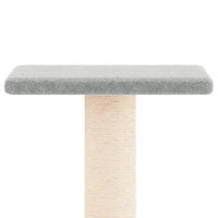 Albero per Gatti con Tiragraffi in Sisal Grigio Chiaro 73 cm 172035