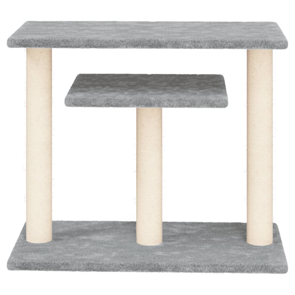 Pali Tiragraffi per Gatti con Piattaforme Grigio Chiaro 62,5 cm 172047