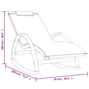Sedia a Dondolo Grigia in Textilene e Legno Massello di Pioppo 363472