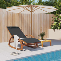 Sedia a Dondolo Grigia in Textilene e Legno Massello di Pioppo 363472