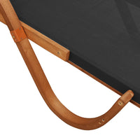 Lettino con Tettuccio Grigio Textilene e Legno Massello Pioppo 363478