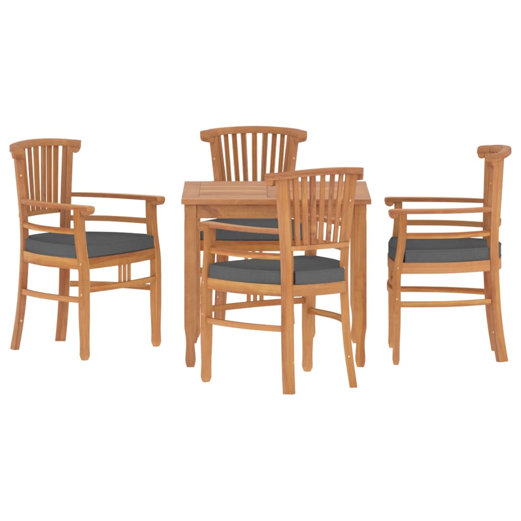 Set da Pranzo per Giardino 5 pz in Legno Massello di Teak 3155764