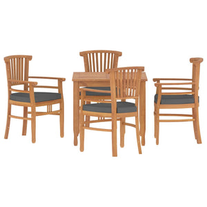 Set da Pranzo per Giardino 5 pz in Legno Massello di Teak 3155764