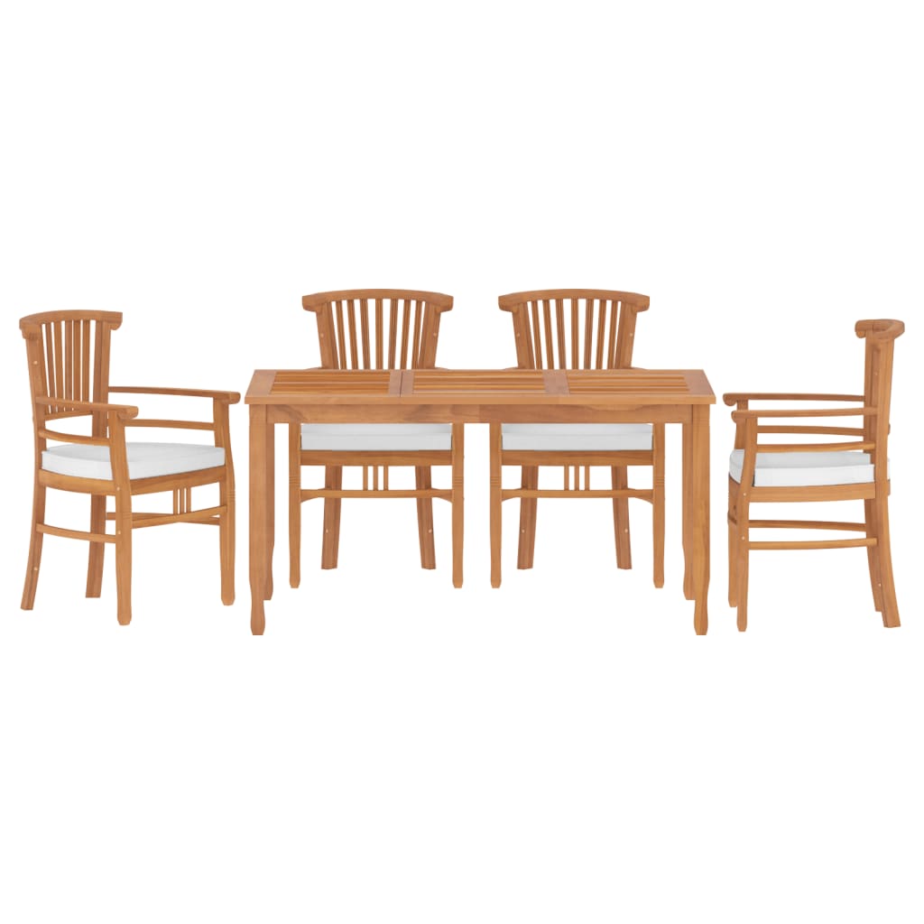 Set da Pranzo per Giardino 5 pz in Legno Massello di Teak 3155775