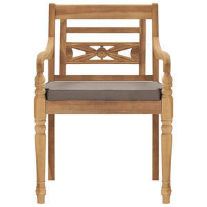 Set Pranzo Giardino 9pz con Cuscini Grigio Scuro Massello Teak 3155987