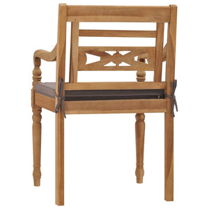 Set Pranzo Giardino 9pz con Cuscini Grigio Scuro Massello Teak 3155987