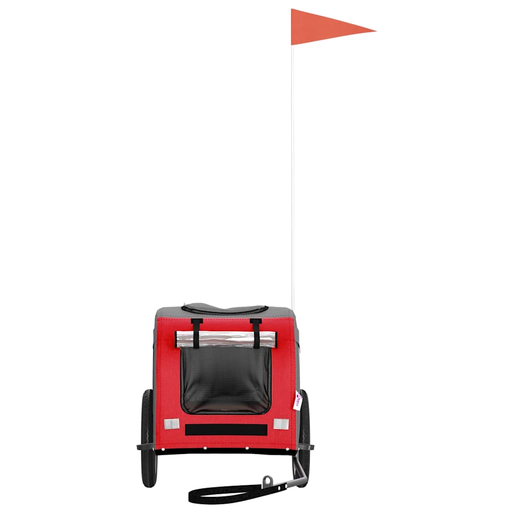 Rimorchio da Bici per Animali Rosso e Grigio Oxford e Ferro 93824