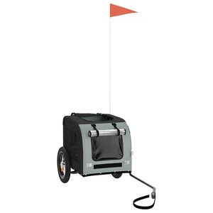 Rimorchio da Bici per Animali Grigio e Nero Oxford e Ferro 93825