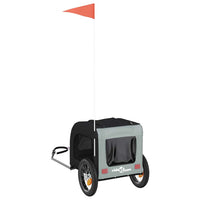 Rimorchio da Bici per Animali Grigio e Nero Oxford e Ferro 93825